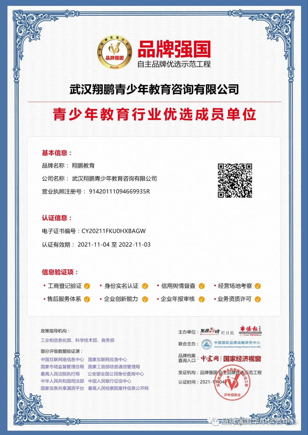 武汉翔鹏青少年教育咨询有限公司&品牌强国(图2)